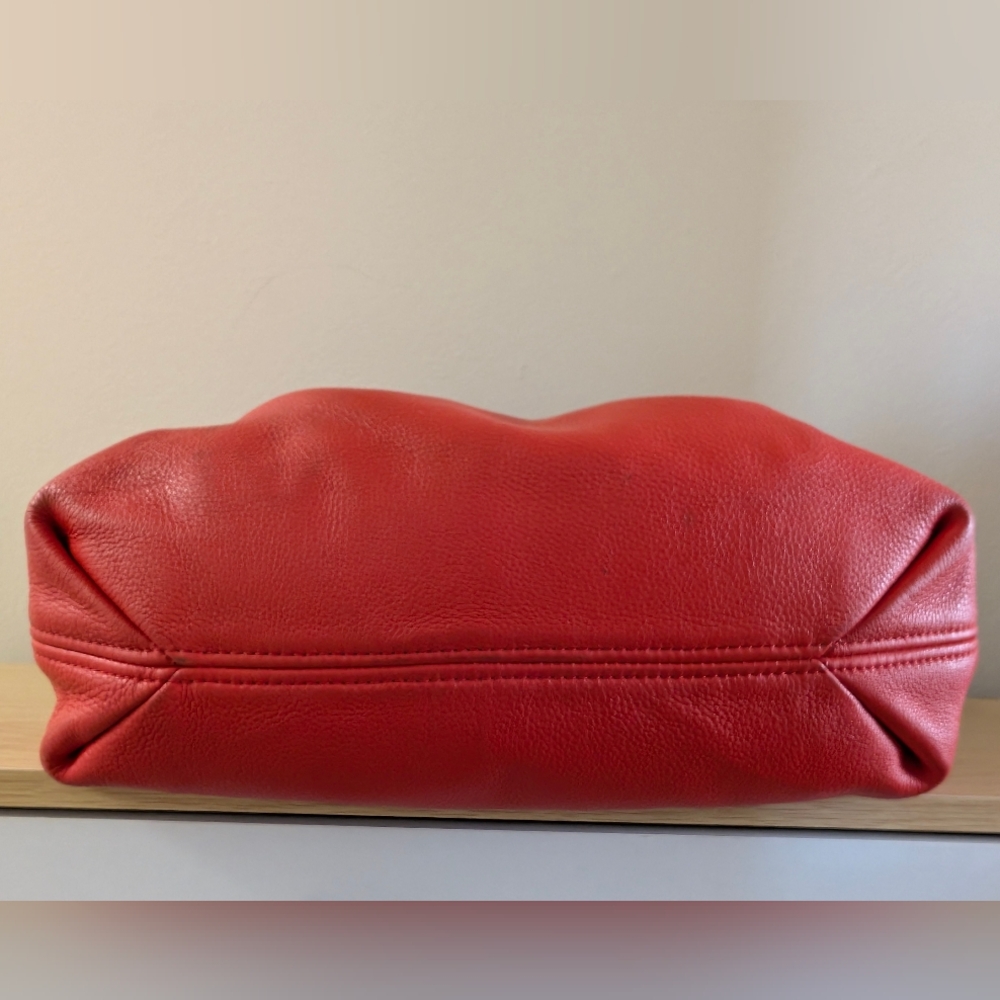 Michael Michael Kors Large Red Camden Pebbled Leather Shoulder Bag, EUC - Picture 7 of 14